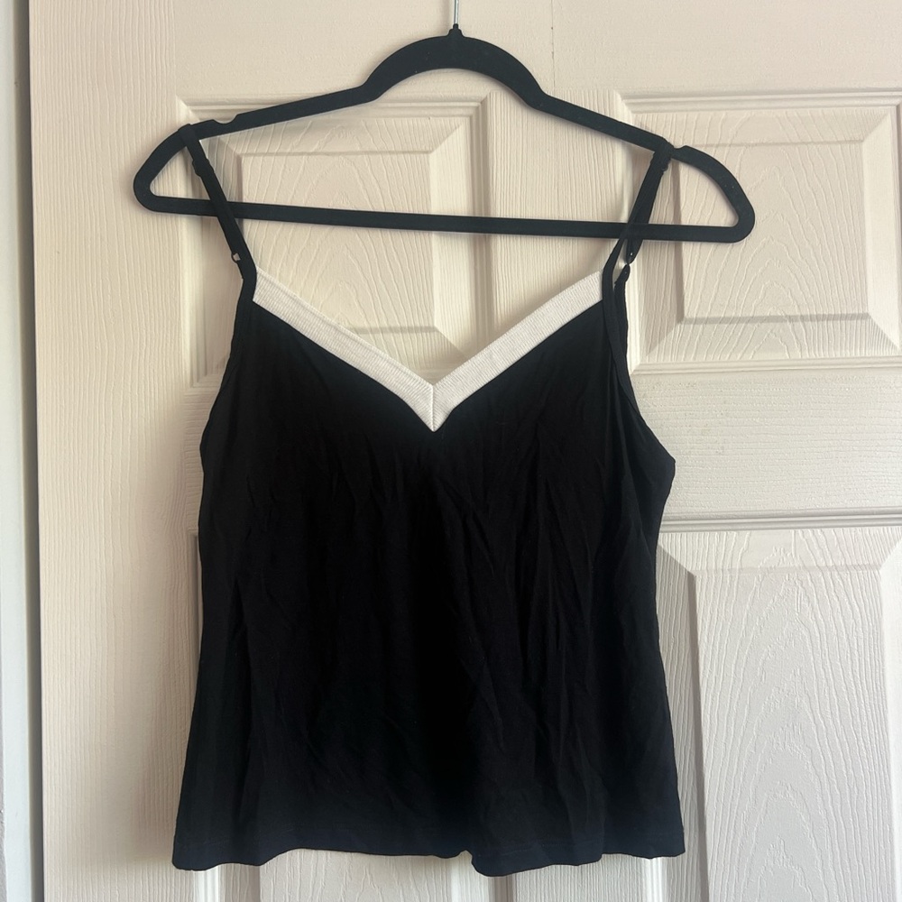 BEBE Black and White Women's Camisole Top
